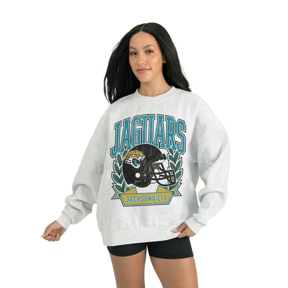 Women's Gameday Couture Gray Jacksonville Jaguars Heritage Premium Fleece Pullover Sweatshirt