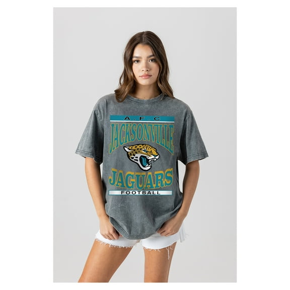 Women's Gameday Couture  Gray Jacksonville Jaguars Oversized Classic Grind Washed T-Shirt