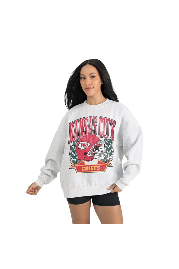 Women's Gameday Couture Gray Kansas City Chiefs Heritage Premium Fleece Pullover Sweatshirt
