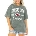 thumbnail image 1 of Women's Gameday Couture  Gray Kansas City Chiefs Tackle Titan Boyfriend Washed T-Shirt, 1 of 2