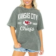 Women's Gameday Couture Gray Kansas City Chiefs Tackle Titan Boyfriend Washed T-Shirt