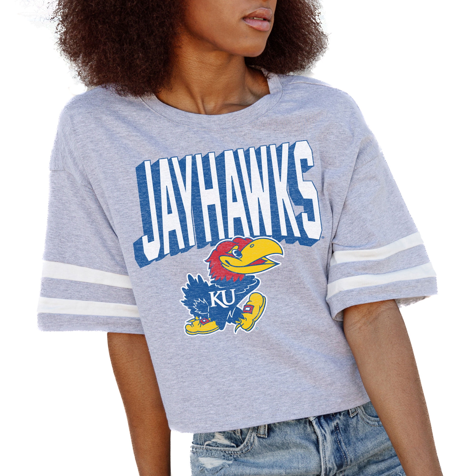 売れ筋商品|||ゲームデイ Tシャツ トップス レディース Women's Gray Kansas Jayhawks Go Time Rhinestone Crop T-Shirt Gray Women's Gameday Couture Gray Kansas Jayhawks Go Time