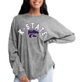 thumbnail image 1 of Women's Gameday Couture Gray Kansas State Wildcats Faded Wash Pullover Sweatshirt, 1 of 1