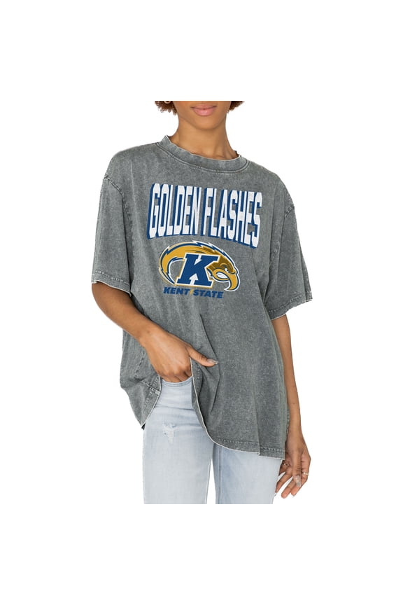 Women's Gameday Couture Gray Kent State Golden Flashes Solid Defense Oversized T-Shirt