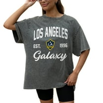 Women's Gameday Couture  Gray LA Galaxy Tackle Titan Oversized Snow Wash T-Shirt