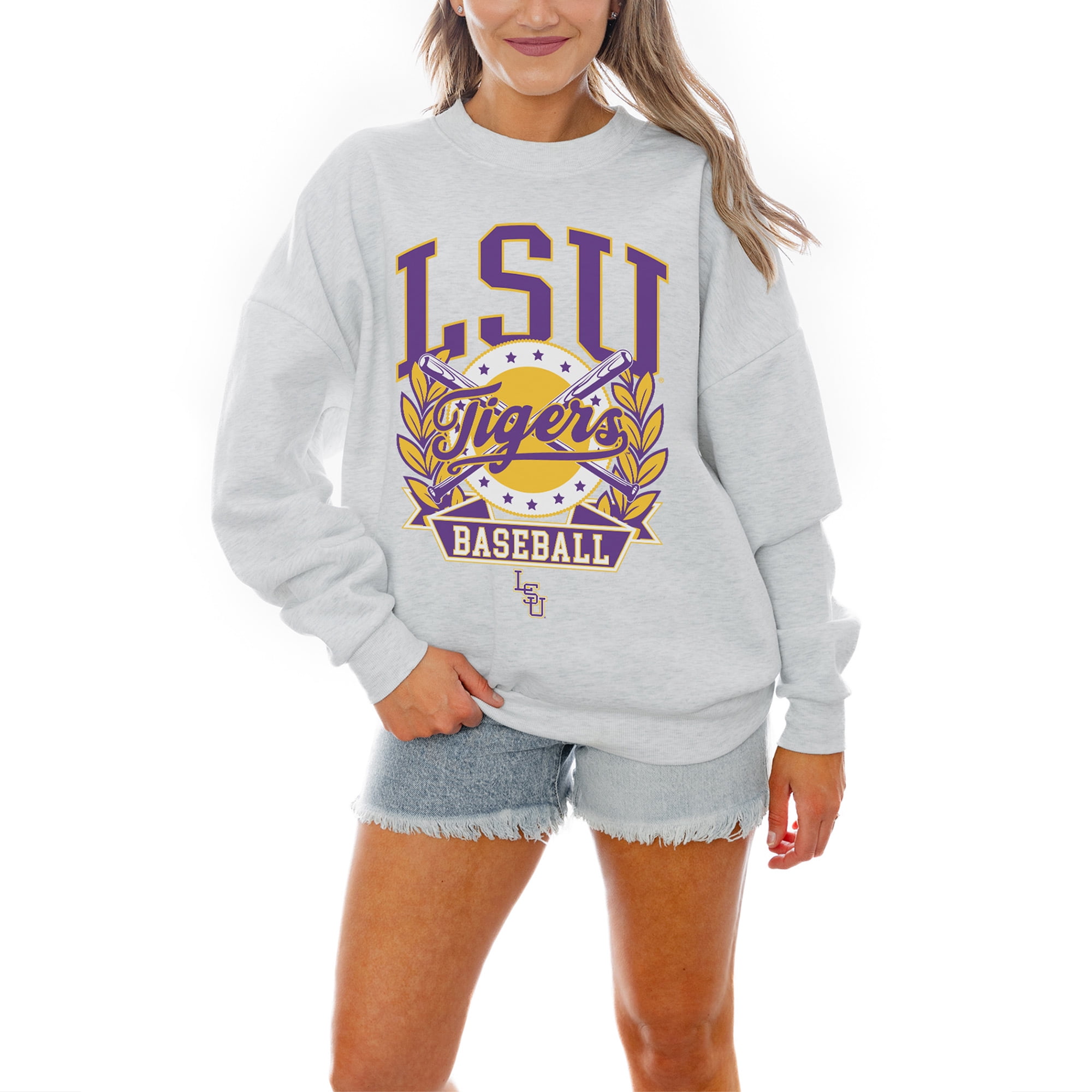 Women's Gameday Couture Gray LSU Tigers Baseball Premium Fleece