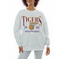 thumbnail image 1 of Women's Gameday Couture Gray LSU Tigers Basketball Premium Fleece Drop Pullover Sweatshirt, 1 of 2
