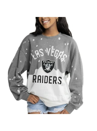 Women's Gameday Couture White Las Vegas Raiders Oversized Line Pullover  Sweatshirt