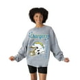 thumbnail image 1 of Women's Gameday Couture Gray Los Angeles Chargers Starbound Oversized Snow Wash Long Sleeve T-Shirt, 1 of 6