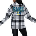 thumbnail image 1 of Women's Gameday Couture Gray Los Angeles Rams  Fieldside Fun Plaid Button-Up Overshirt, 1 of 3