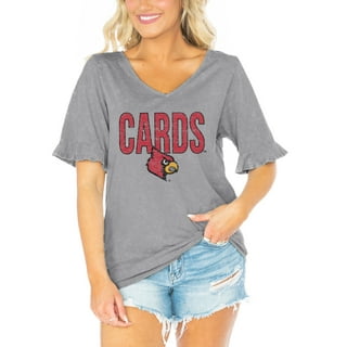 Women's Gameday Couture Charcoal Louisville Cardinals Circle Graphic Fitted Long Sleeve T-Shirt