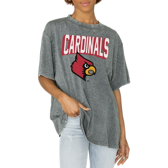 Women's Gameday Couture Gray Louisville Cardinals Solid Defense Oversized T-Shirt