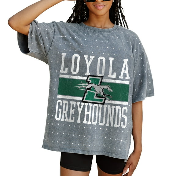 Women's Gameday Couture Gray Loyola Greyhounds On the Ball Oversized T-Shirt