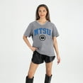 thumbnail image 1 of Women's Gameday Couture Gray MTSU Blue Raiders Iconic Edge Rhinestone V-Neck T-Shirt, 1 of 7