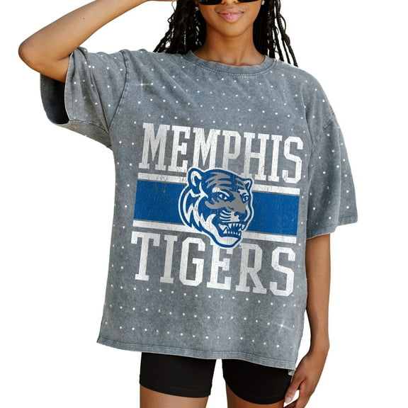 Women's Gameday Couture Gray Memphis Tigers On the Ball Oversized T-Shirt