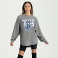 thumbnail image 1 of Women's Gameday Couture Gray Memphis Tigers Oversized Pure Motion Corded Sweatshirt, 1 of 4