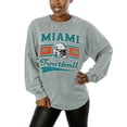 thumbnail image 1 of Women's Gameday Couture  Gray Miami Dolphins  Snow Wash Oversized Long Sleeve T-Shirt, 1 of 2