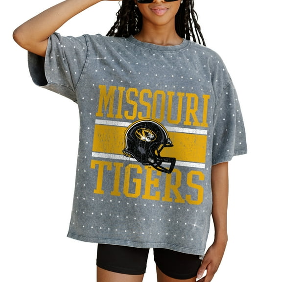 Women's Gameday Couture Gray Missouri Tigers On the Ball Oversized T-Shirt