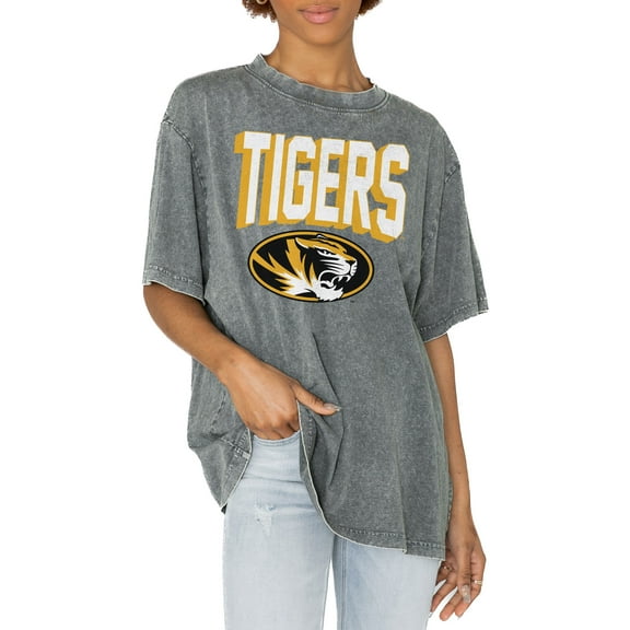 Women's Gameday Couture Gray Missouri Tigers Solid Defense Oversized T-Shirt