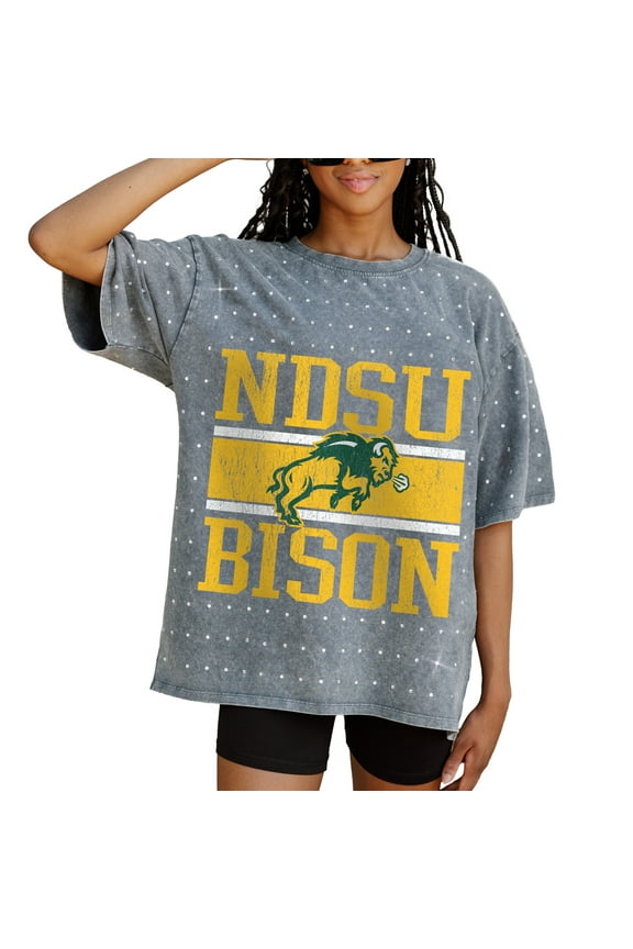 Women's Gameday Couture Gray NDSU Bison On the Ball Oversized T-Shirt