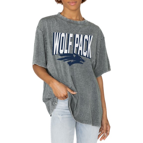 Women's Gameday Couture Gray Nevada Wolf Pack Solid Defense Oversized T-Shirt