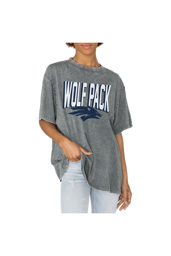 Women's Gameday Couture Gray Nevada Wolf Pack Solid Defense Oversized T-Shirt
