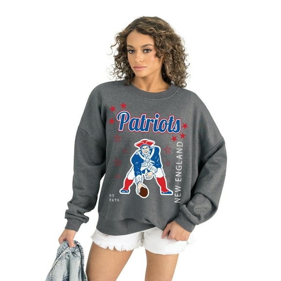 Women's Gameday Couture Gray New England Patriots Ready to Rumble Premium Fleece Pullover Sweatshirt