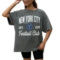 Women's Gameday Couture  Gray New York City FC Tackle Titan Oversized Snow Wash T-Shirt