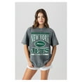 thumbnail image 1 of Women's Gameday Couture  Gray New York Jets Oversized Classic Grind Washed T-Shirt, 1 of 4