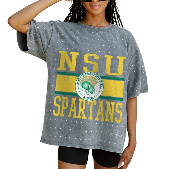 Women's Gameday Couture Gray Norfolk State Spartans On the Ball Oversized T-Shirt
