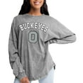 thumbnail image 1 of Women's Gameday Couture Gray Ohio State Buckeyes Faded Wash Pullover Sweatshirt, 1 of 1