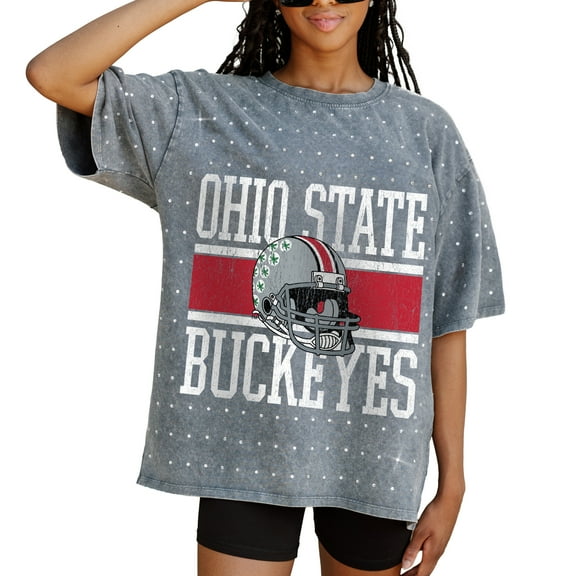 Women's Gameday Couture Gray Ohio State Buckeyes On the Ball Oversized T-Shirt