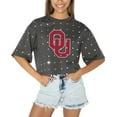 thumbnail image 1 of Women's Gameday Couture Gray Oklahoma Sooners Go Time Rhinestone Crop T-Shirt, 1 of 3