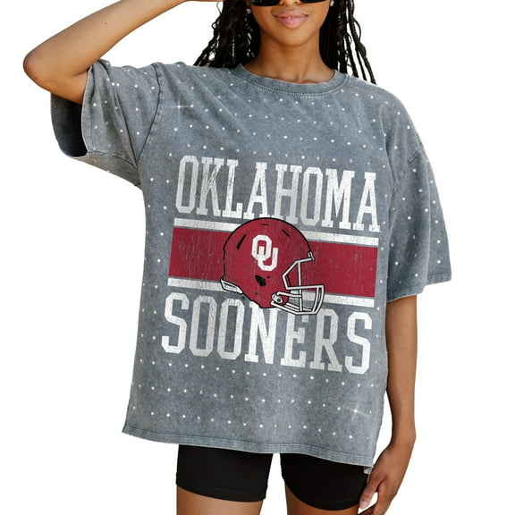 Women's Gameday Couture Gray Oklahoma Sooners On the Ball Oversized T-Shirt