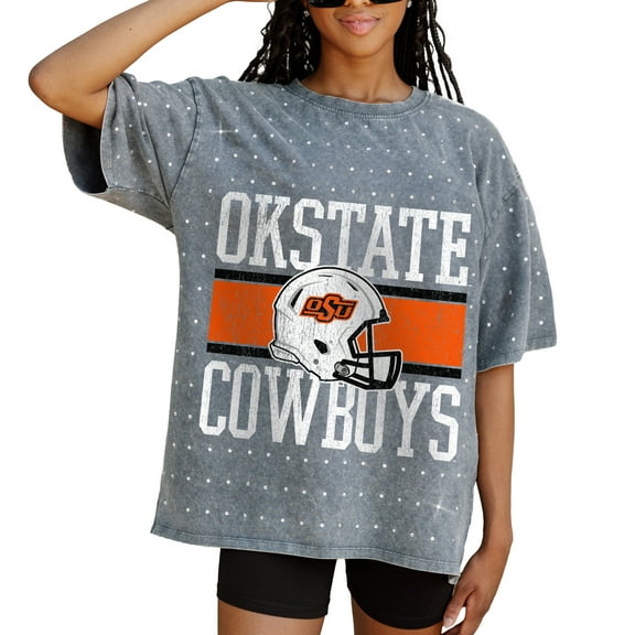 Women's Gameday Couture Gray Oklahoma State Cowboys On the Ball Oversized T-Shirt