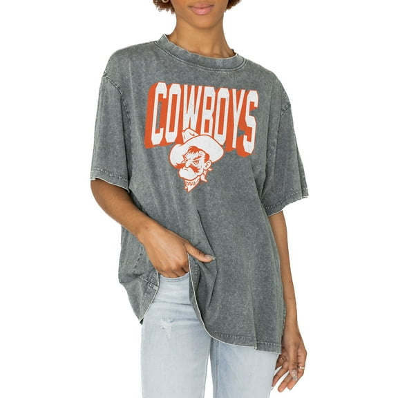 Women's Gameday Couture Gray Oklahoma State Cowboys Solid Defense Oversized T-Shirt