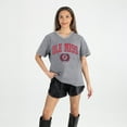 thumbnail image 1 of Women's Gameday Couture Gray Ole Miss Rebels Iconic Edge Rhinestone V-Neck T-Shirt, 1 of 7