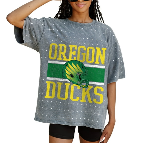 Women's Gameday Couture Gray Oregon Ducks On the Ball Oversized T-Shirt