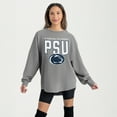 thumbnail image 1 of Women's Gameday Couture Gray Penn State Nittany Lions Oversized Pure Motion Corded Sweatshirt, 1 of 4