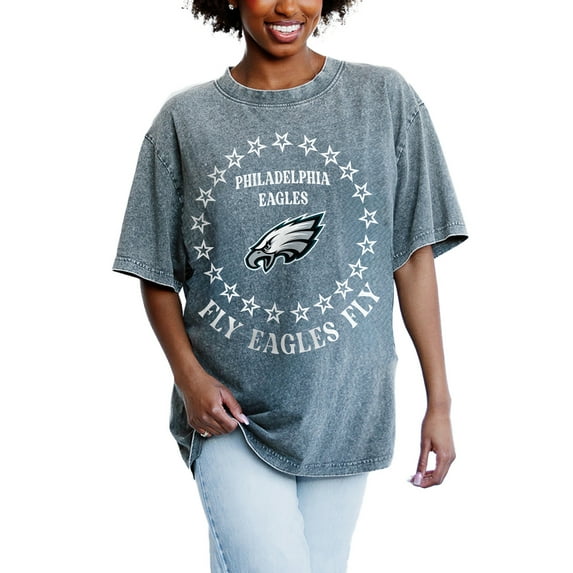 Women's Gameday Couture Gray Philadelphia Eagles On Point Oversized Slogan T-Shirt