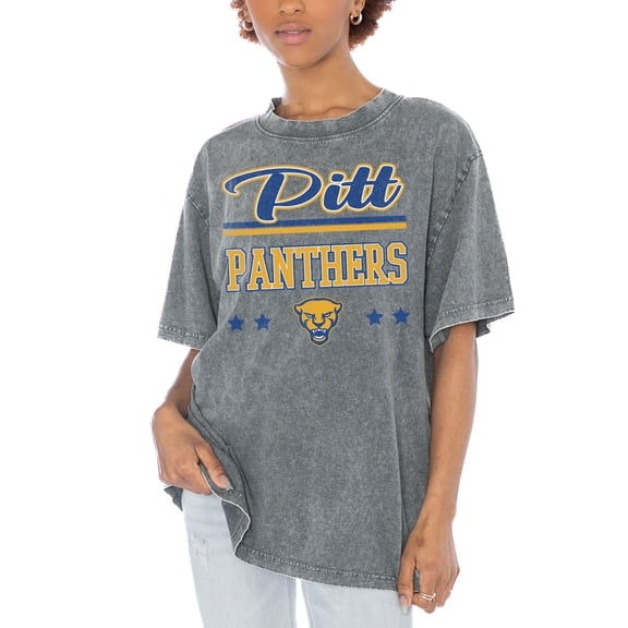 Women's Gameday Couture Gray Pitt Panthers Here To Play Oversized T-Shirt