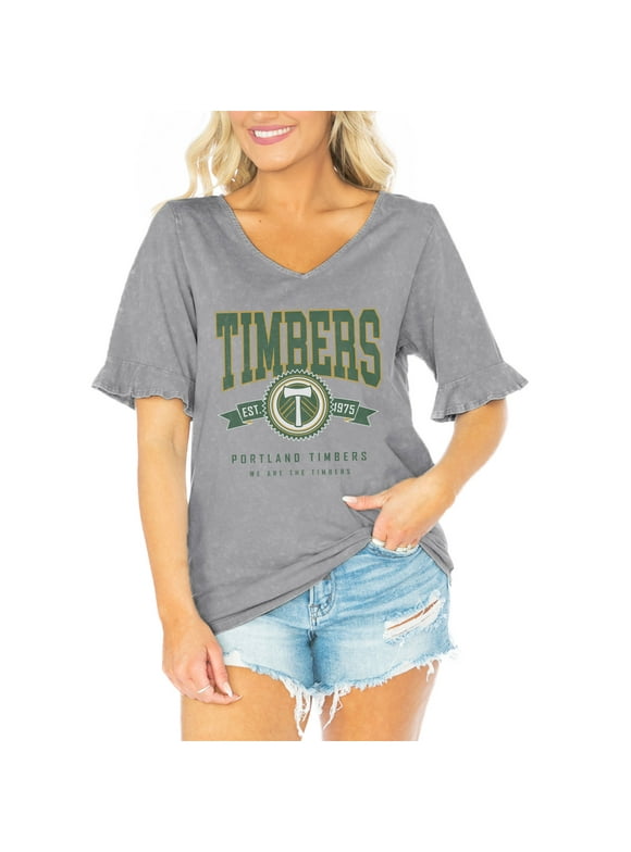 Women's Gameday Couture  Gray Portland Timbers V-Neck T-Shirt