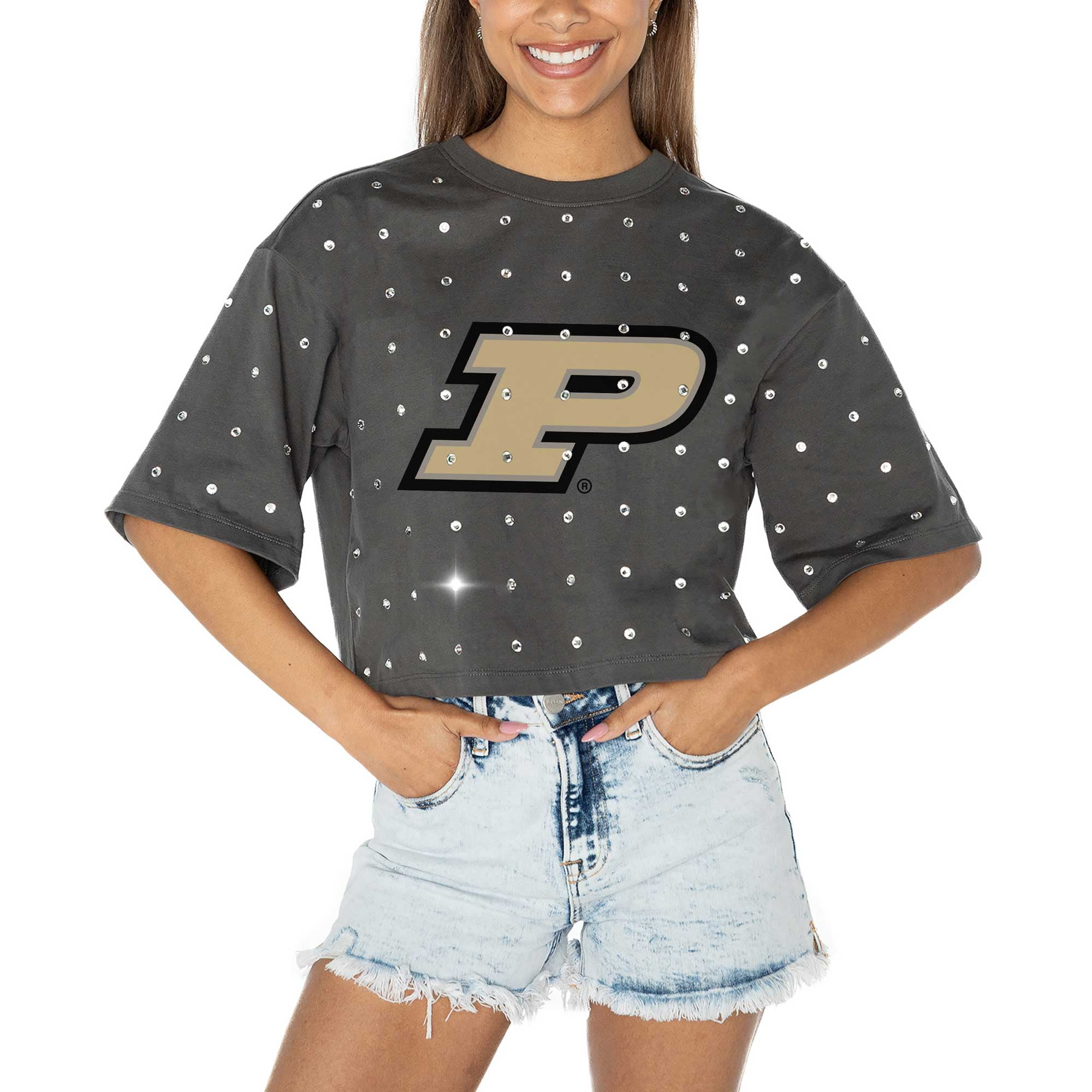 売れ筋商品|||ゲームデイ Tシャツ トップス レディース Women's Gray Washington Huskies Go Time Rhinestone Crop T-Shirt Gray Women's Gameday Couture Gray Washington Huskies Go Time