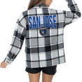 thumbnail image 1 of Women's Gameday Couture  Gray San Jose Earthquakes Fieldside Fun Plaid Button-Up Long Sleeve Overshirt, 1 of 3