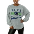 thumbnail image 1 of Women's Gameday Couture  Gray Seattle Seahawks  Snow Wash Oversized Long Sleeve T-Shirt, 1 of 2