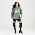 thumbnail image 1 of Women's Gameday Couture  Gray Seattle Sounders FC Oversized Pure Motion Corded Sweatshirt, 1 of 7