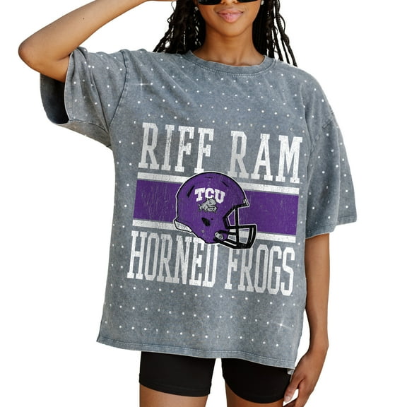 Women's Gameday Couture Gray TCU Horned Frogs On the Ball Oversized T-Shirt