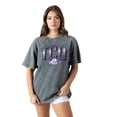 thumbnail image 1 of Women's Gameday Couture Gray TCU Horned Frogs Snow Washed Relaxed Fit Classic T-Shirt, 1 of 4