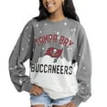 thumbnail image 1 of Women's Gameday Couture  Gray Tampa Bay Buccaneers Oversized Coin Toss Faded French Terry Tri-Blend Pullover Sweatshirt, 1 of 1