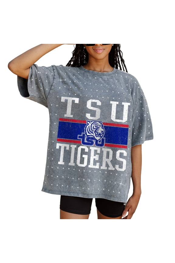 Women's Gameday Couture Gray Tennessee State Tigers On the Ball Oversized T-Shirt